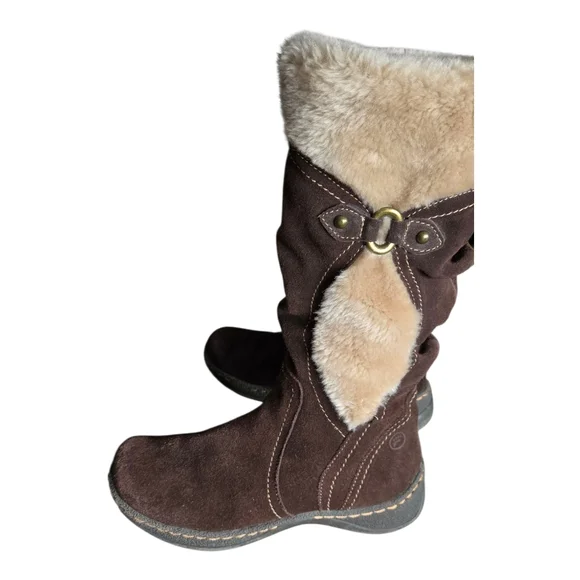 Bare Trap Women's Brown Suede Boots with Cream Fur Lining Size 7 - Picture 5 of 12